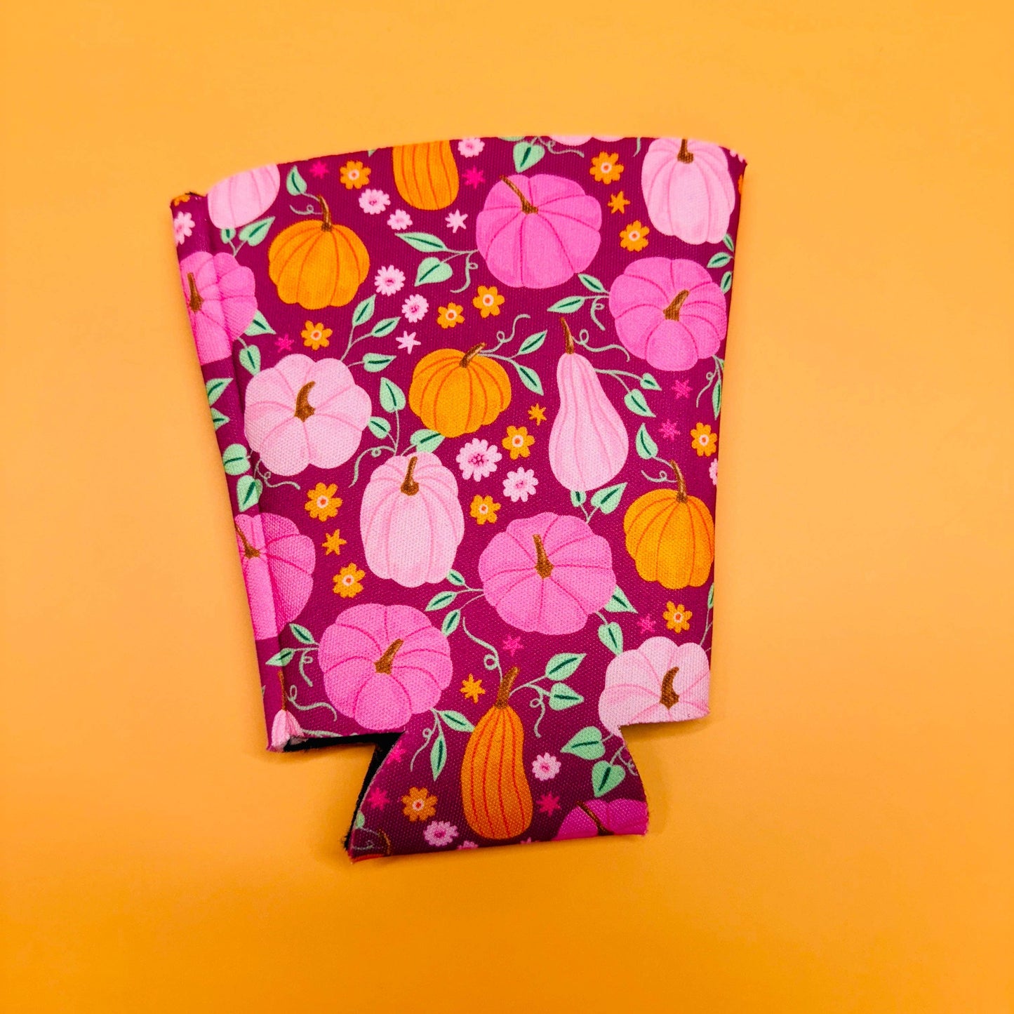 Iced Coffee Sleeve, Pink Pumpkin Pattern